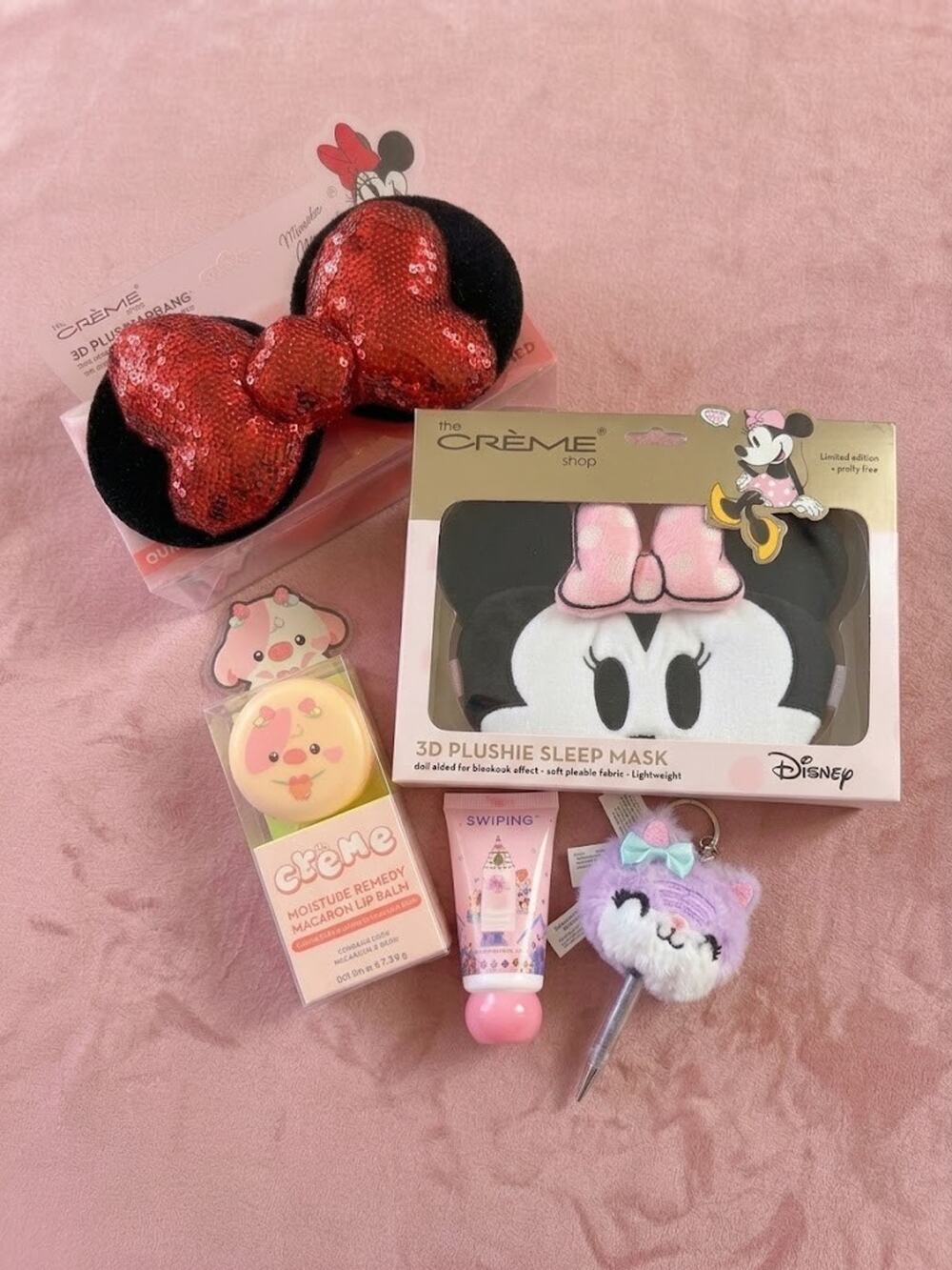Mixed Beauty Lot The Creme Shop Minnie Mouse Sleep Mask Headband Lip Balm NWT